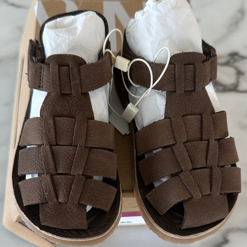 Zara Kids Brown Leather Sandals